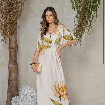 Vestido Jilem Longo Com Manga 51883
