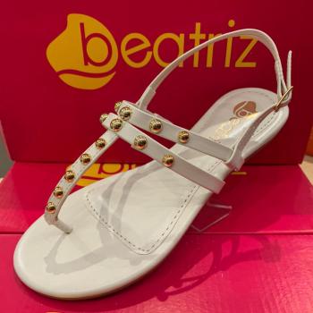 Sandália Beatriz Feminina Rasteira 229200/460 Off White 49779 107
