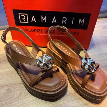 Sandália Papete Ramarim Feminina 2638204 Camel 51029