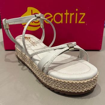Sandália Flatform Beatriz Napa Munique 353400-16 Off White 48540