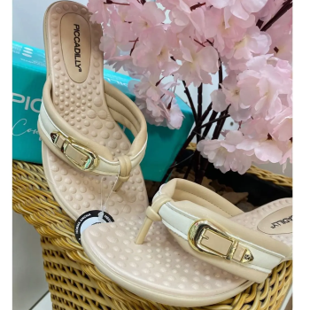 Sandália Piccadilly Feminina 500410 Brule/Off White 50627