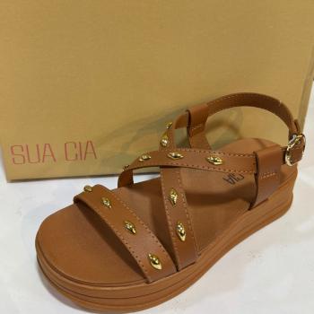 Sandália Flatform Sua Cia Feminina 844316575 Caramelo 51519