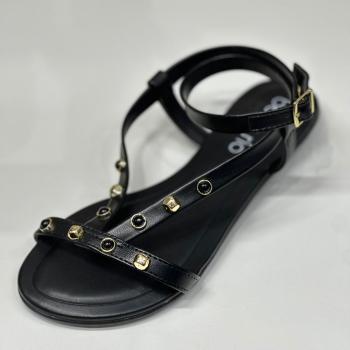 Sandália Beira Rio Feminina Rasteira 8367878 Preta 50136