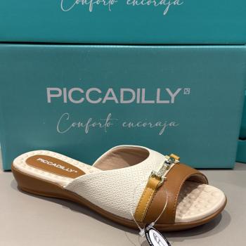 Tamanco Piccadilly Feminino 500404 Off White/Mascavo 50773