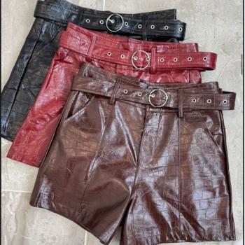 Short Feminino Couro Ecológico 924 48096