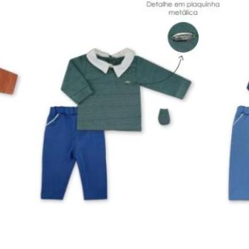 Conjunto Pagão Mydouu Baby Masculino Recém Nascido 40117 C/3 Peças 44633 k26
