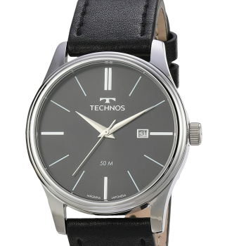 Relógio Technos Masculino Com Mostrador Preto e Pulseira em Couro 2115MXU/0P 51739
