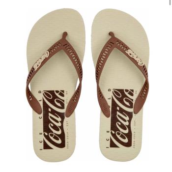 Chinelo Coca Cola Masculino Off White/Marrom CC4770 49130 8