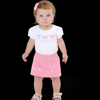 Conjunto Kiko e Kika Feminino Bebê 15043 Blusa/Shorts Saia P ao G 44933 k26