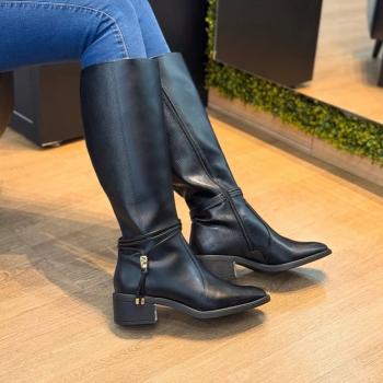 Bota Ramarim Feminina 2665104 Cano Alto Café 50588