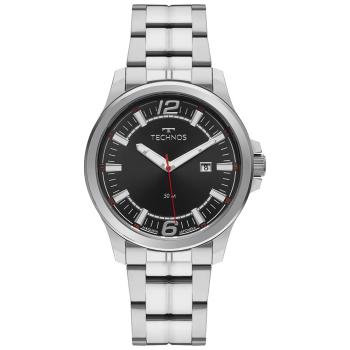 Relógio Technos Masculino 2115UER/1P Prata Com Mostrador Preto 52083