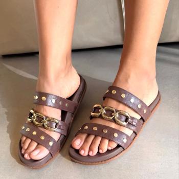 Papete Beira Rio Feminina 8578102 Chocolate 50822