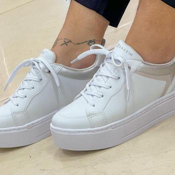 Tênis Casual Ramarim Feminino Solado Sintetico 2597122 Branco/Prata 48556