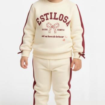 Conjunto Moletom Malwee Feminino Infantil 1000138340 Blusão/Calça 4 ao 8 44855 k26