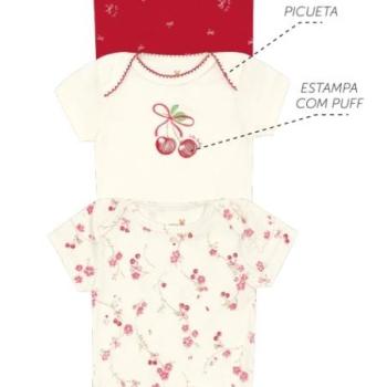 Body Kiko e Kika Feminino Bebê 14519 Manga Curta M ao G 43924