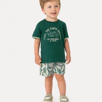 Conjunto Carinhoso Masculino Infantil 1000129909 Camiseta/Bermuda 1 ao 3 42978