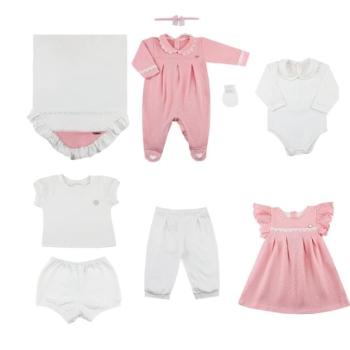 Saída Maternidade Sonho de Nenê Feminina Recém Nascida 3683 9 Peças 43101