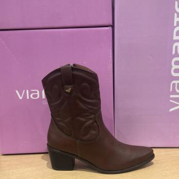Bota Via Marte Texana Feminina 9001501  Caramelo 51153