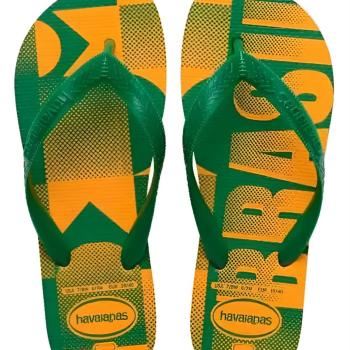 Chinelo Havaiana Infatil Masculino Vai Brasil Amarelo Pop 00346 45185
