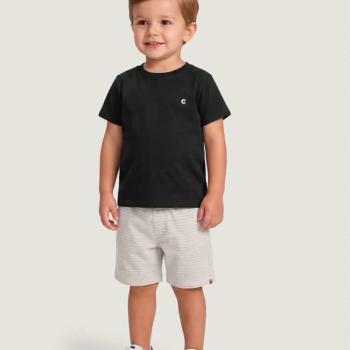 Conjunto Carinhoso Masculino Infantil 1000141232 Camiseta/Bermuda 4 ao 8 45574 k26