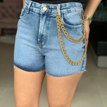 Short Brytch Jeans Feminino Corte Laser Corrente 109072018 8142 50896