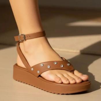 Sandália Flatform Vizzano Feminina 6492320 Mocca 50834