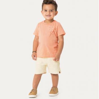 Conjunto Carinhoso Masculino Infantil 1000129891 Camiseta/Bermuda 1 ao 3 42979