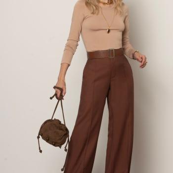 Calça Pitt Feminina Wide Leg 2746 Alfaiataria 50446