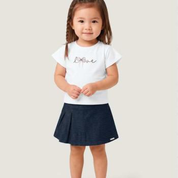 Conjunto Carinhoso Feminino Infantil 1000141178 Blusa/Shorts Saia 4 ao 8 45579 k26