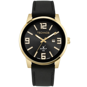Relógio Technos Masculino Golf Dourado Com Pulseira em Couro 2115MWUS/0P 49853