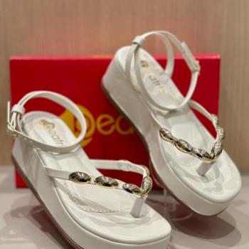 Sandalia Flatform Beatriz Feminina Off White 380200 50221