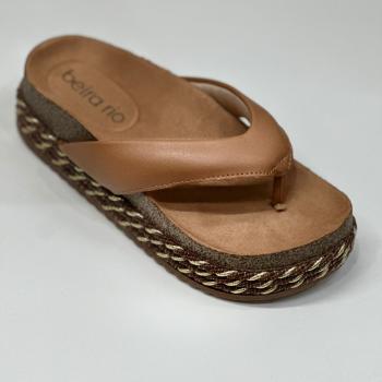 Sandália Beira Rio Feminina  Flatform 8546200 Camel 50134