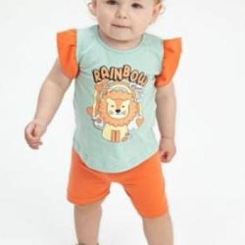 Conjunto Fashion Kids Feminino Bebê 9801 Blusa/Shorts Cotton P ao G 44249 K26