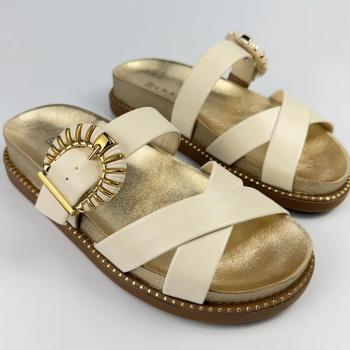Sandalia Papete Ramarim Feminina Off White 2644201 52028