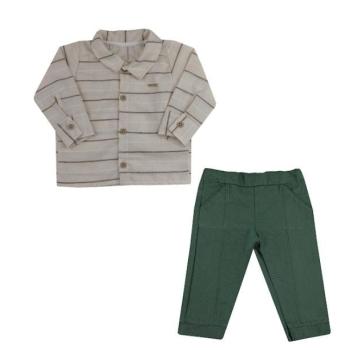 Conjunto Sonho de Nenê Masculino Bebê 2118 Camisa Manga Longa/Calça M ao GG 43600