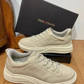 Sapatenis Democrata Couro Bovino 653101-005  Creme 48481