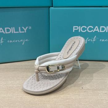 Sandália Piccadilly Feminina 500410 Off White Chinelo 50575