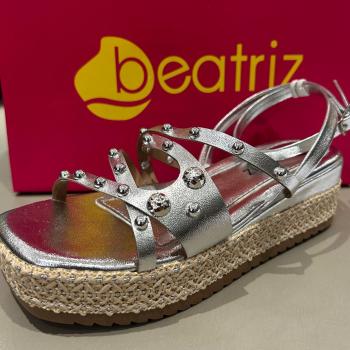 Sandália Flatform Beatriz 313700/105 Prata 48492