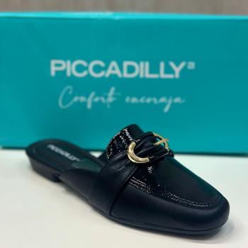 Mule Piccadilly Feminino 250278 Preto verniz 50150