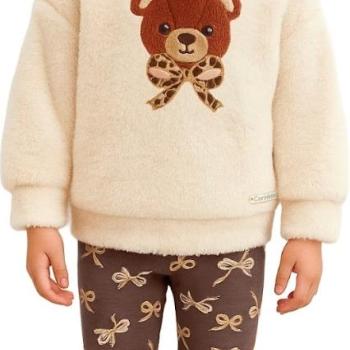 Conjunto Carinhoso Feminino Infantil 1000136597 Blusão/Calça Legging 1 ao 3 44584 k26