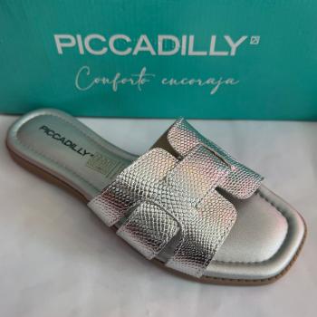 Sandalia Piccadilly Rasteira 508082 Prata 50637