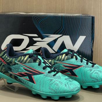 Chuteira Campo OXN Velox 6 Verde Menta/Coral/Dourada/Marinho 42242224 50396