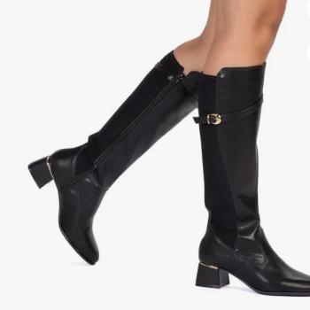 Bota Longa Bebece Feminina T3732 Preto Couro Legitima 50711