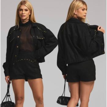 Conjunto Feminino Importado SC Jaqueta e Short 2550 Aveludado 51344