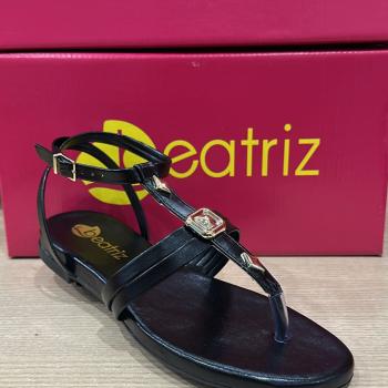 Sandália Beatriz Feminina Rasteira 360200/61 Preto 51252