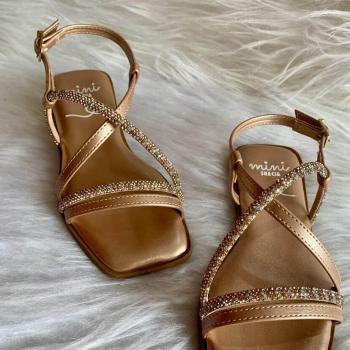 Sandália Mini Sua Cia Feminina 918552252 Cobre/Boreal 44712 k26