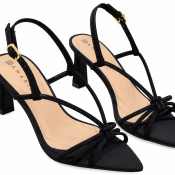 Salto Fino  Ramarim Feminino Bico Folha 8 Cm Preto 2625204 51908