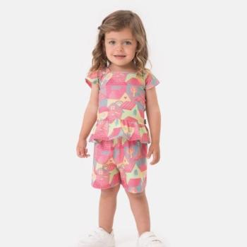 Conjunto Malwee Feminino Infantil 1000132138 Blusa/Shorts 1 ao 3 43567