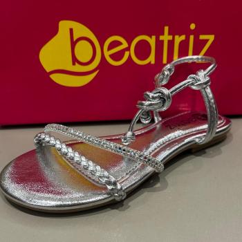 Sandália Rasteira Beatriz 229200/456 Prata 48545