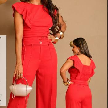 Conjunto Exinia Feminino Cropped e Calça 3811 49736